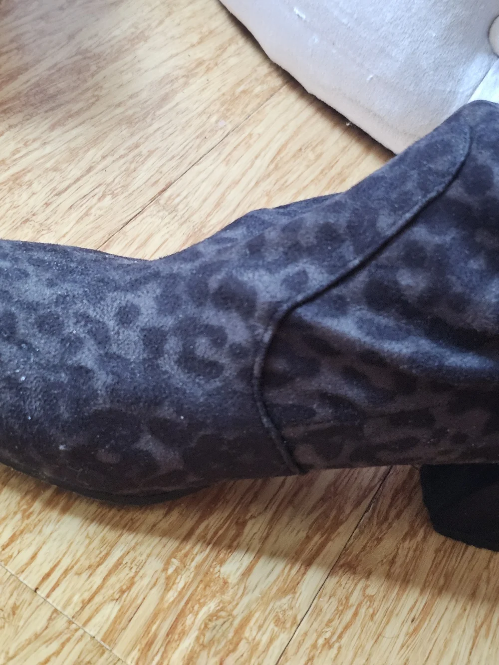 Women’s Tall Leopard-Print Velvet Boots - Black